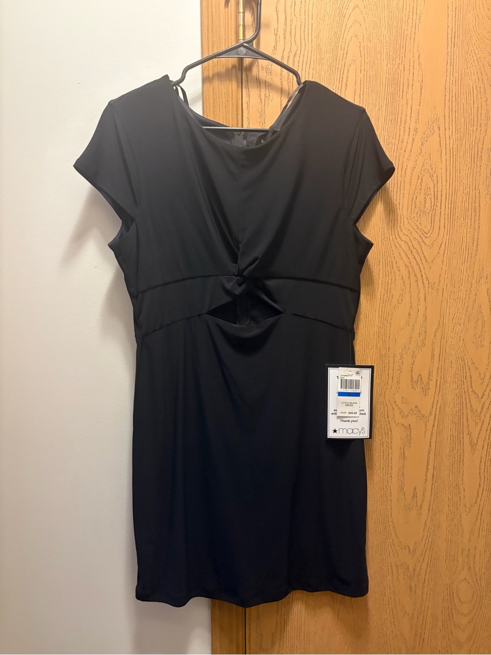 B Darlin Black Twist-Front Mini Dress